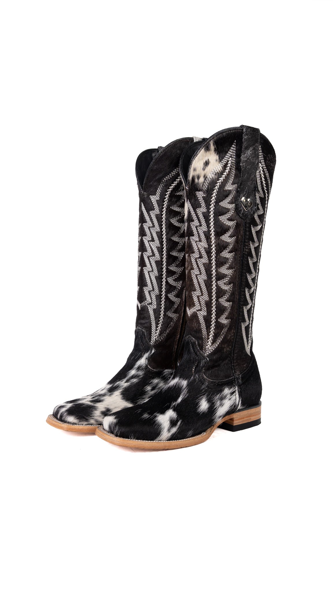 Charlotte Tall Cowhide Square Toe Cowgirl Boot Size 6.5 Box BU19