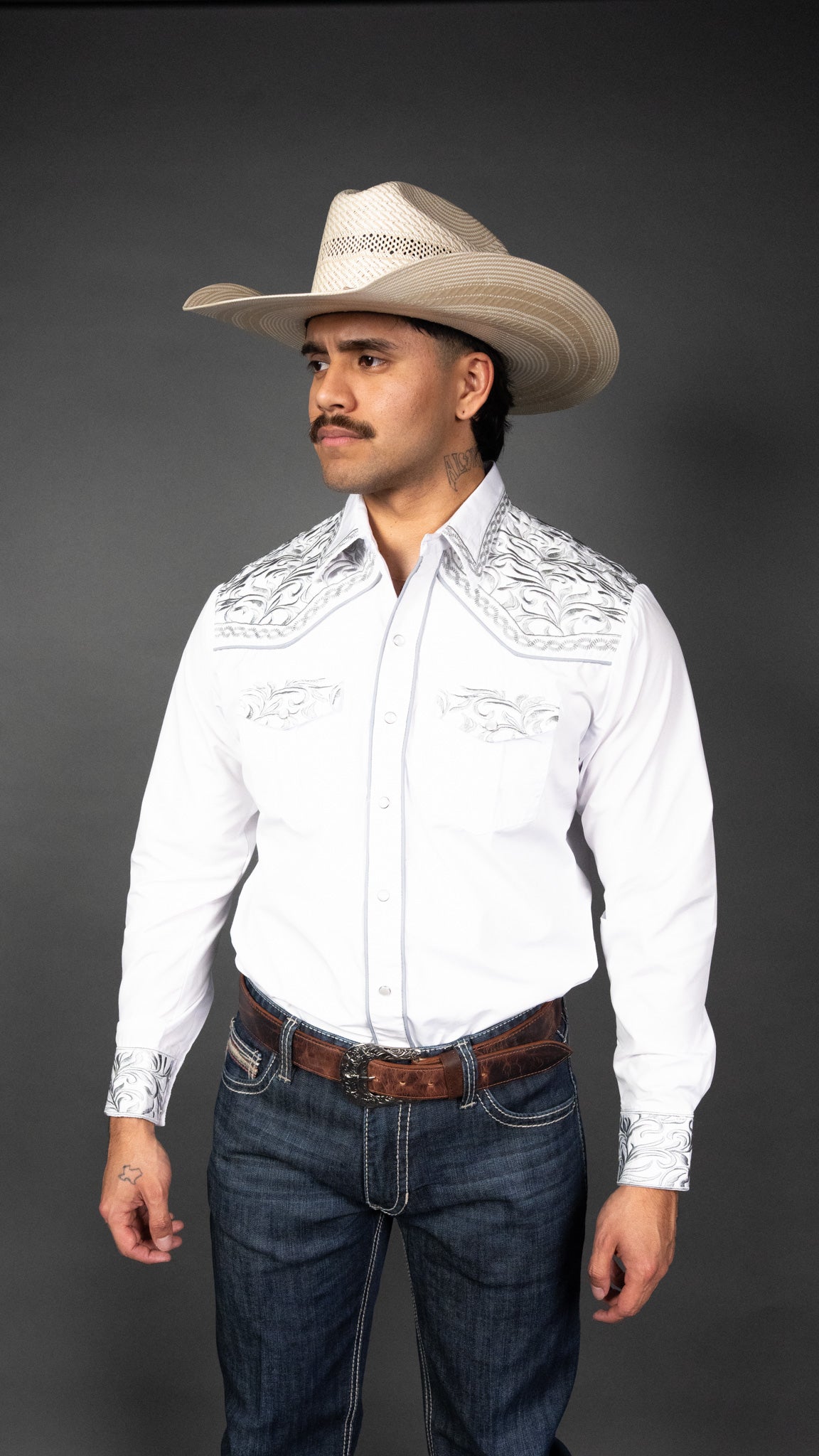 Rock'em Pearl Snap Embroidery Shirt