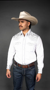 Rock'em Pearl Snap Embroidery Shirt