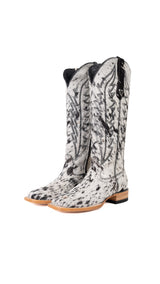 Charlotte Tall Cowhide Square Toe Cowgirl Boot Size 7 Box BU21