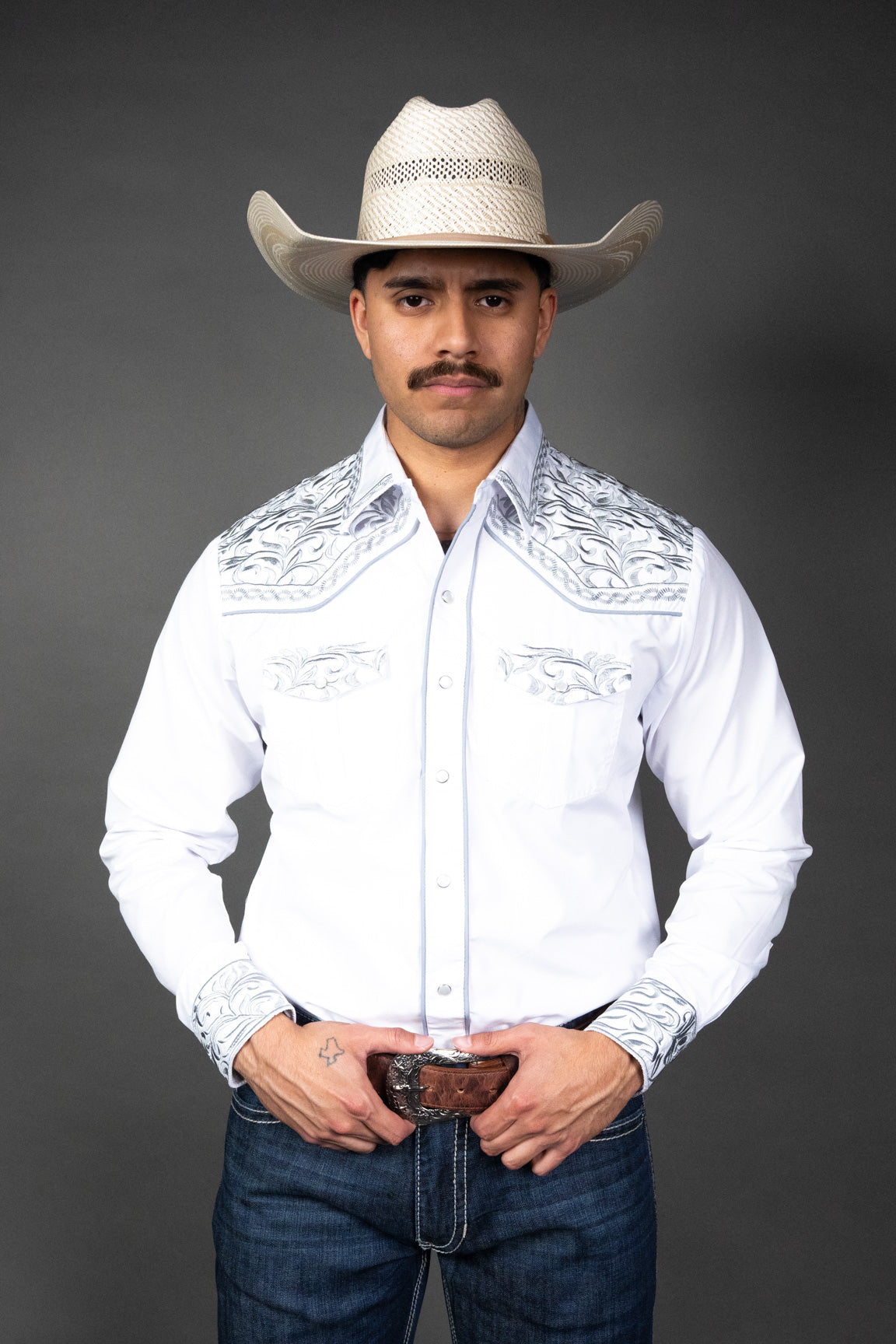 Rock'em Pearl Snap Embroidery Shirt