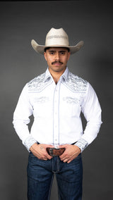 Rock'em Pearl Snap Embroidery Shirt