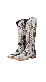 Charlotte Tall Cowhide Square Toe Cowgirl Boot Size 7.5 Box BU23