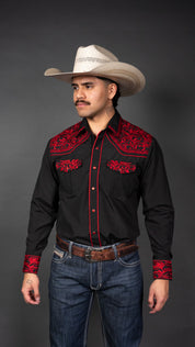 Rock'em Pearl Snap Embroidery Shirt