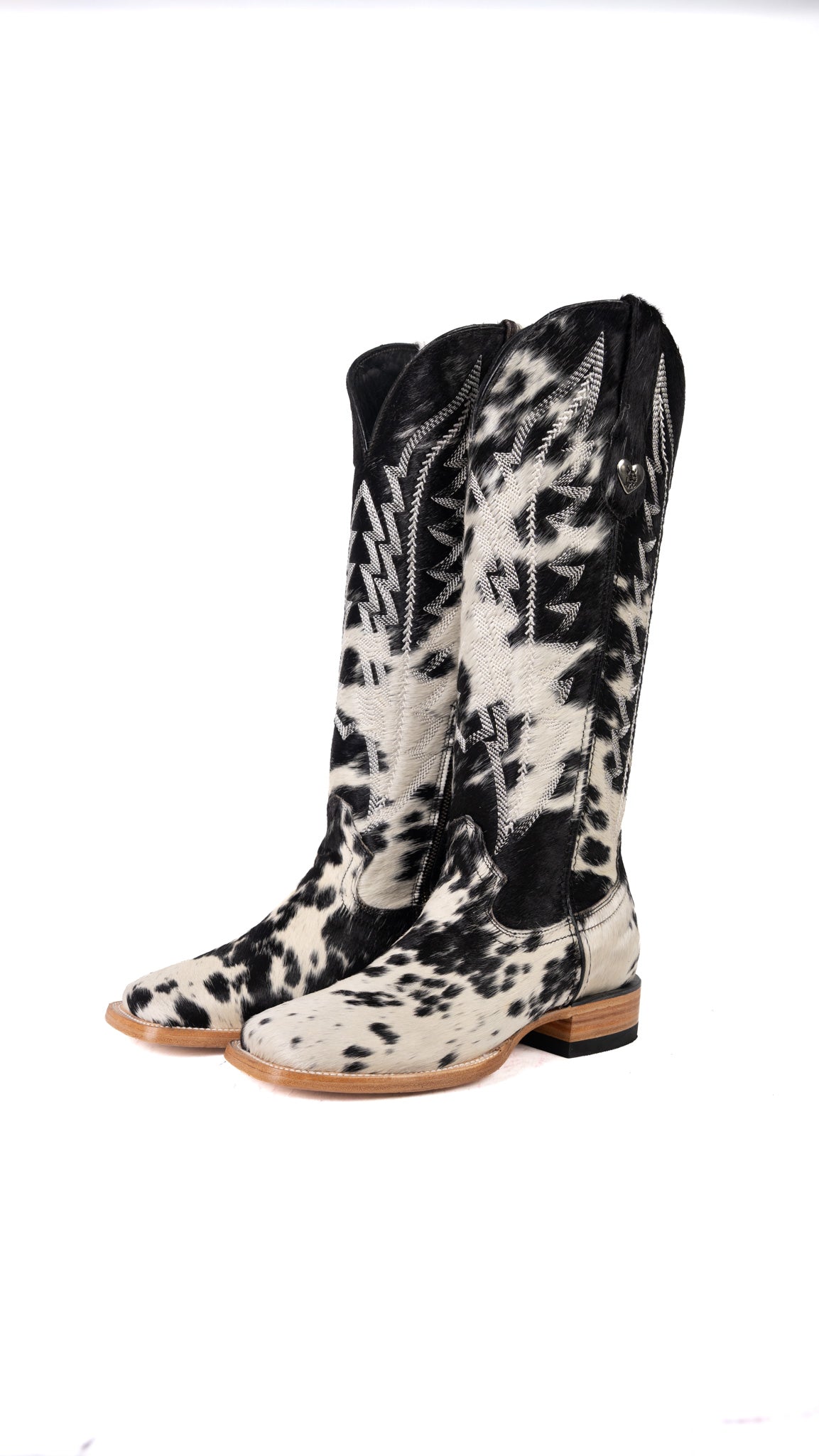 Charlotte Tall Cowhide Square Toe Cowgirl Boot Size 8 Box BU25
