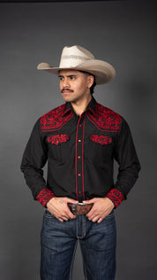 Rock'em Pearl Snap Embroidery Shirt