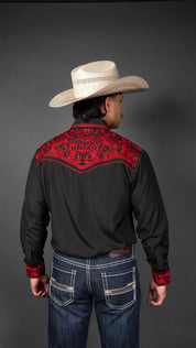 Rock'em Pearl Snap Embroidery Shirt