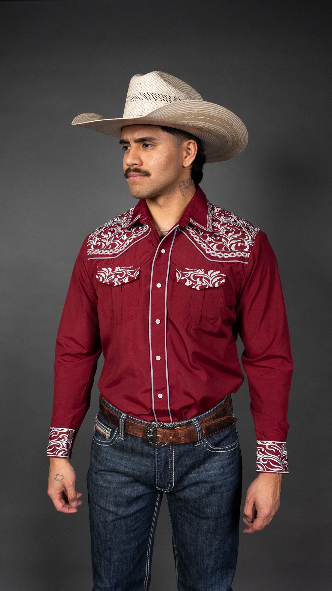 Rock'em Pearl Snap Embroidery Shirt