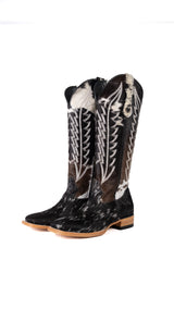 Charlotte Tall Cowhide Square Toe Cowgirl Boot Size 10 Box BU29