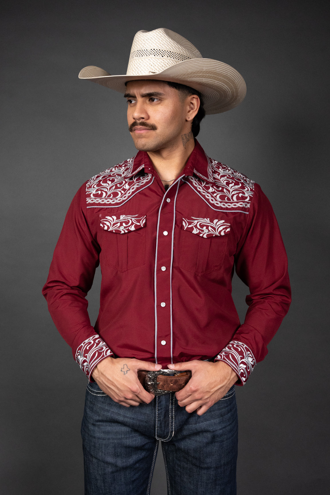 Rock'em Pearl Snap Embroidery Shirt