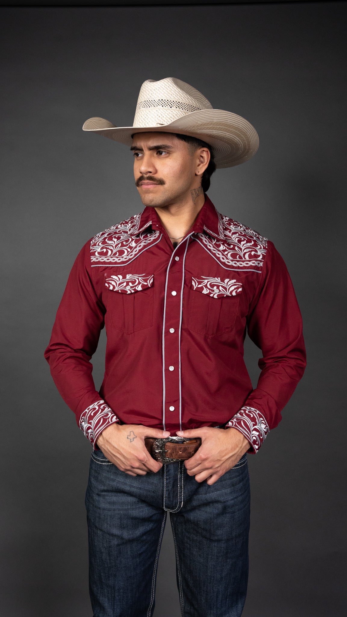 Rock'em Pearl Snap Embroidery Shirt