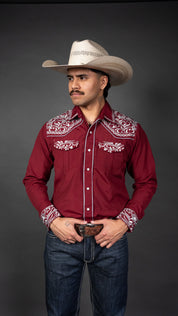 Rock'em Pearl Snap Embroidery Shirt