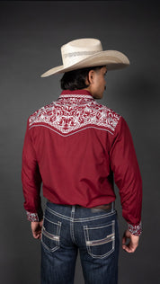 Rock'em Pearl Snap Embroidery Shirt