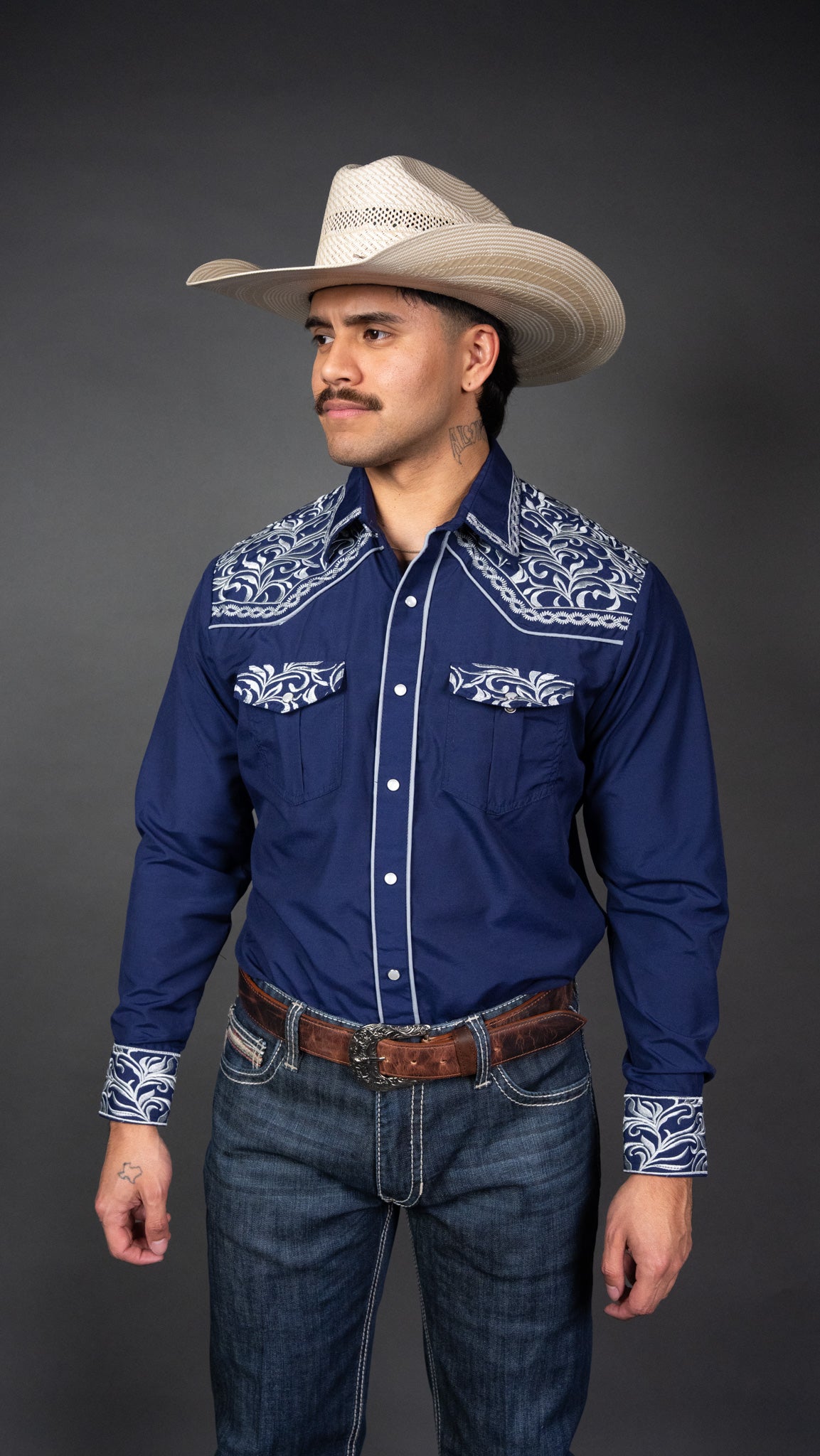 Rock'em Pearl Snap Embroidery Shirt