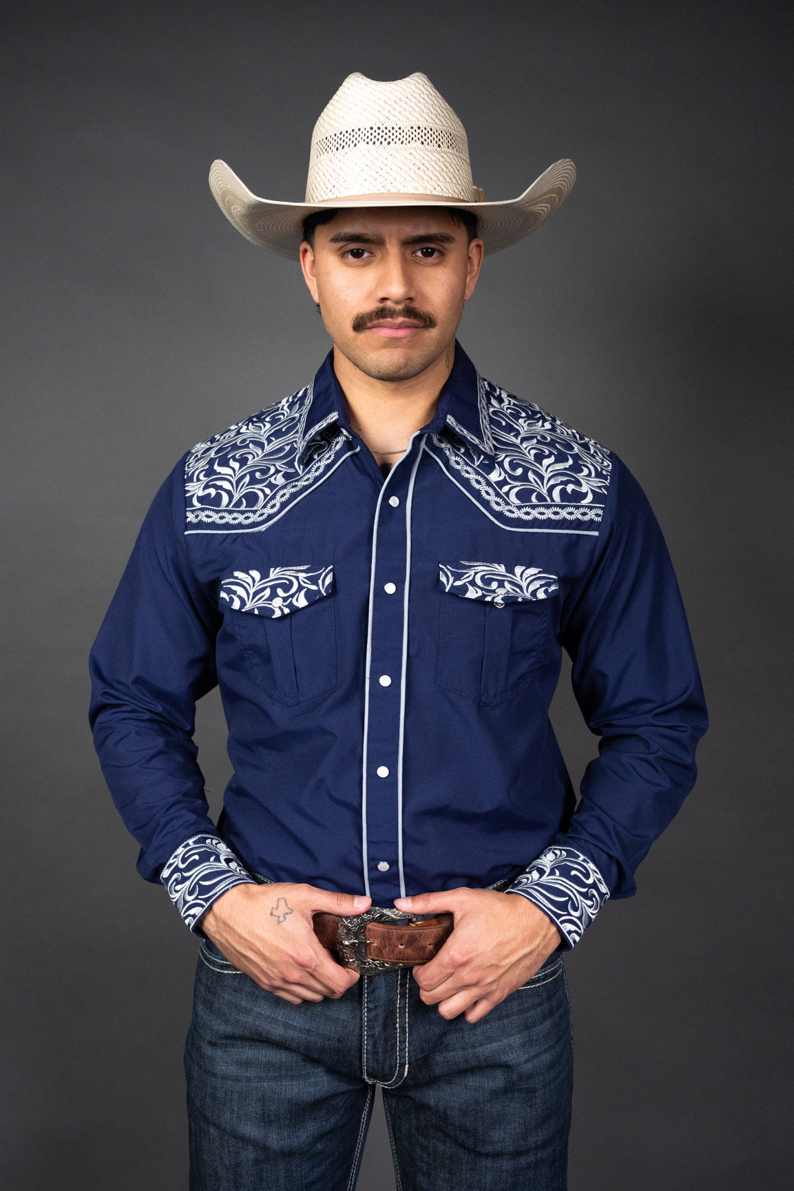 Rock'em Pearl Snap Embroidery Shirt