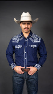 Rock'em Pearl Snap Embroidery Shirt