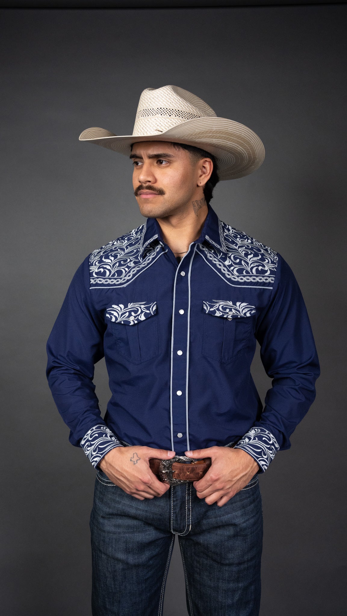 Rock'em Pearl Snap Embroidery Shirt