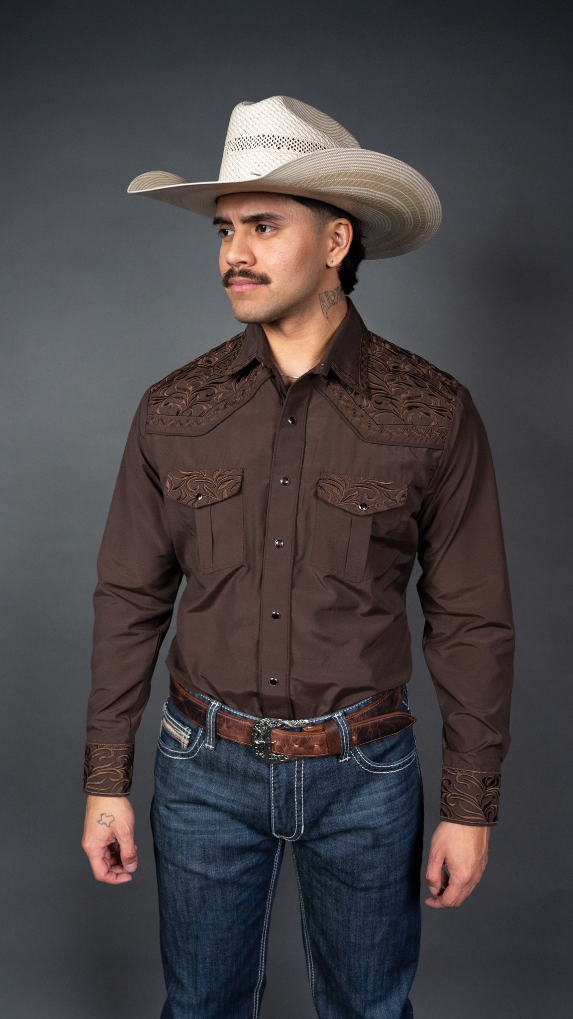 Rock'em Pearl Snap Embroidery Shirt