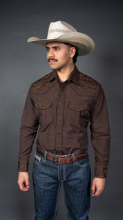 Rock'em Pearl Snap Embroidery Shirt