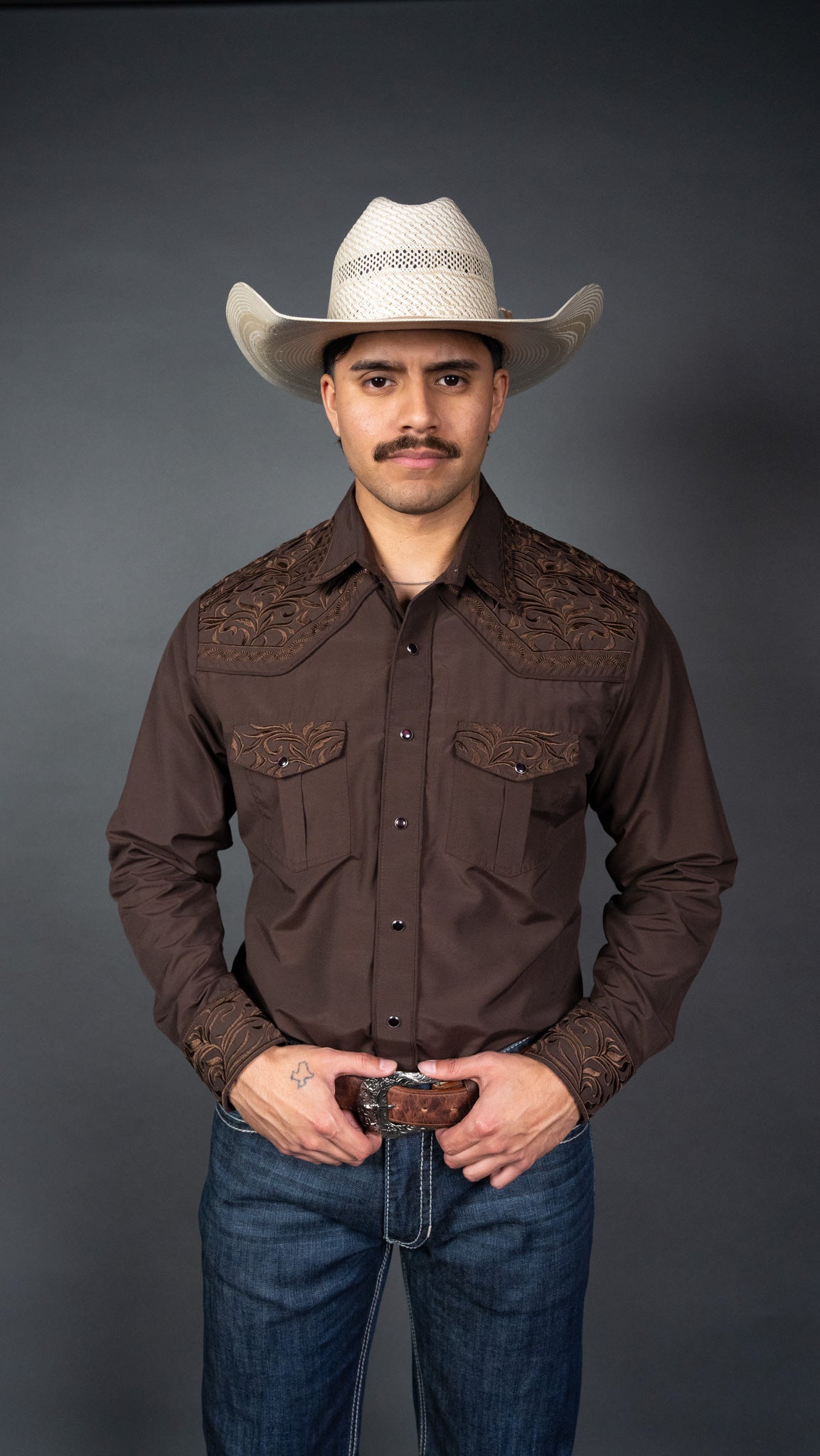 Rock'em Pearl Snap Embroidery Shirt