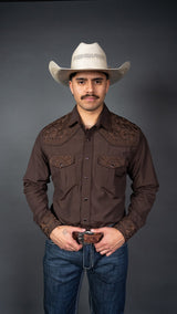 Rock'em Pearl Snap Embroidery Shirt