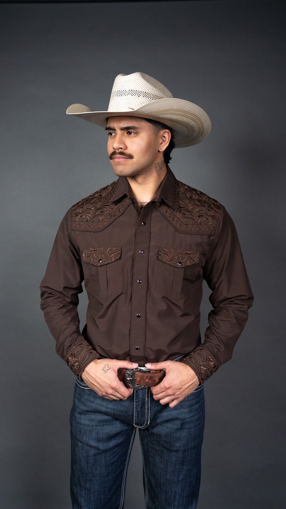 Rock'em Pearl Snap Embroidery Shirt