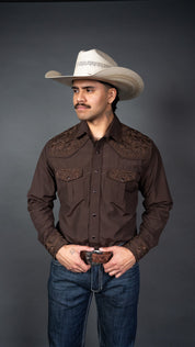 Rock'em Pearl Snap Embroidery Shirt