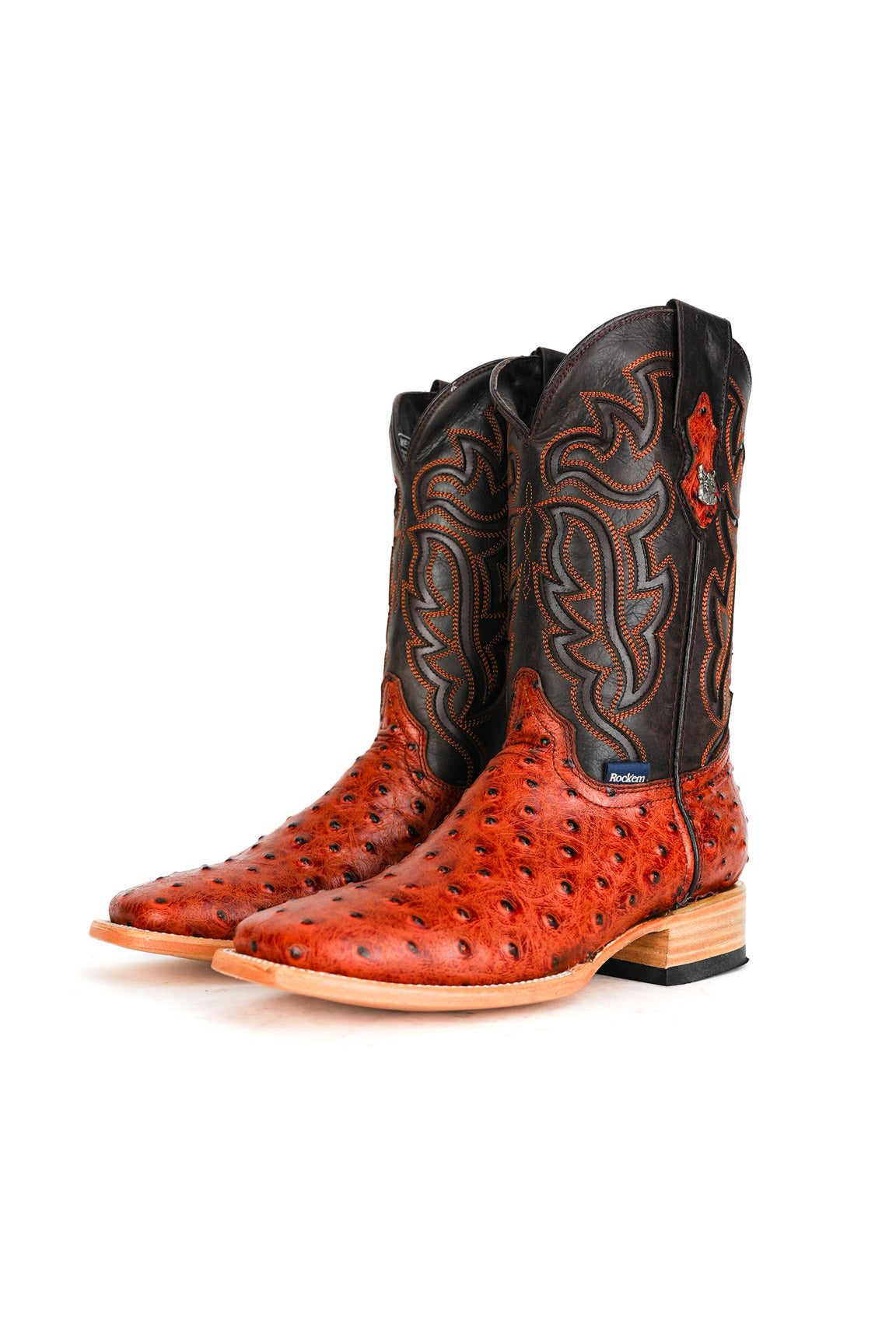 Bruce Ostrich Square Toe Cowboy Boot