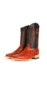 Bruce Ostrich Square Toe Cowboy Boot