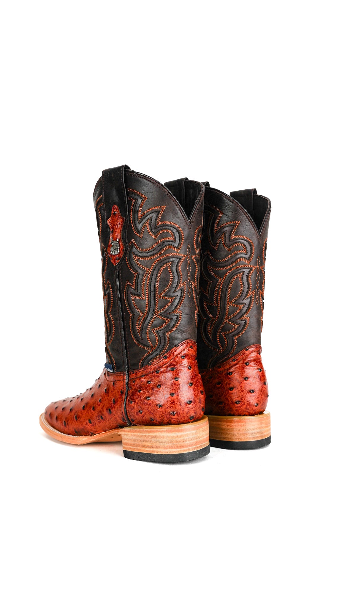 Bruce Ostrich Square Toe Cowboy Boot