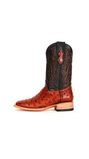 Bruce Ostrich Square Toe Cowboy Boot