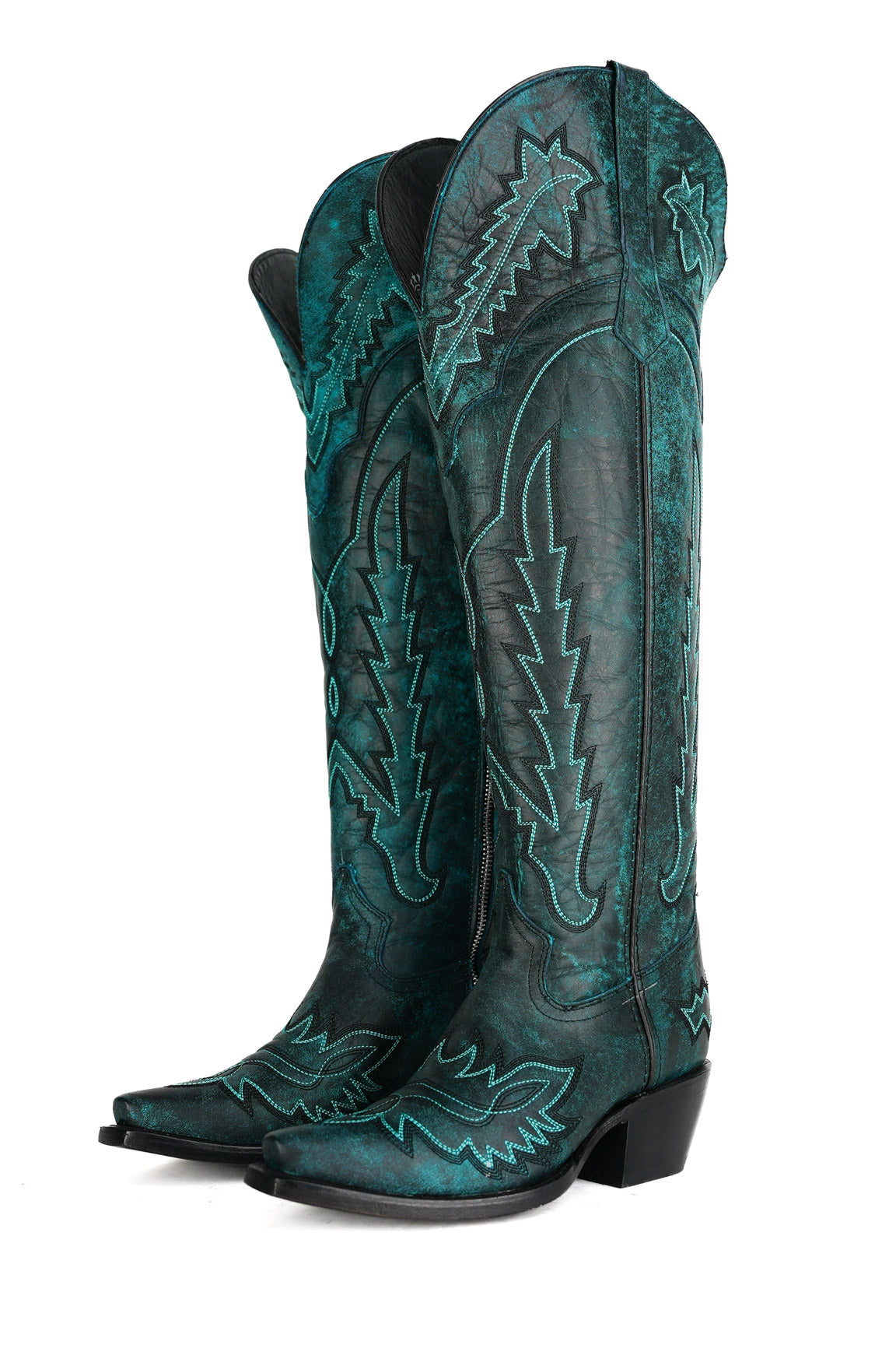 Maggie Knee High Wide Calf Snip Toe Cowgirl Boot