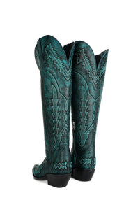 Maggie Knee High Wide Calf Snip Toe Cowgirl Boot