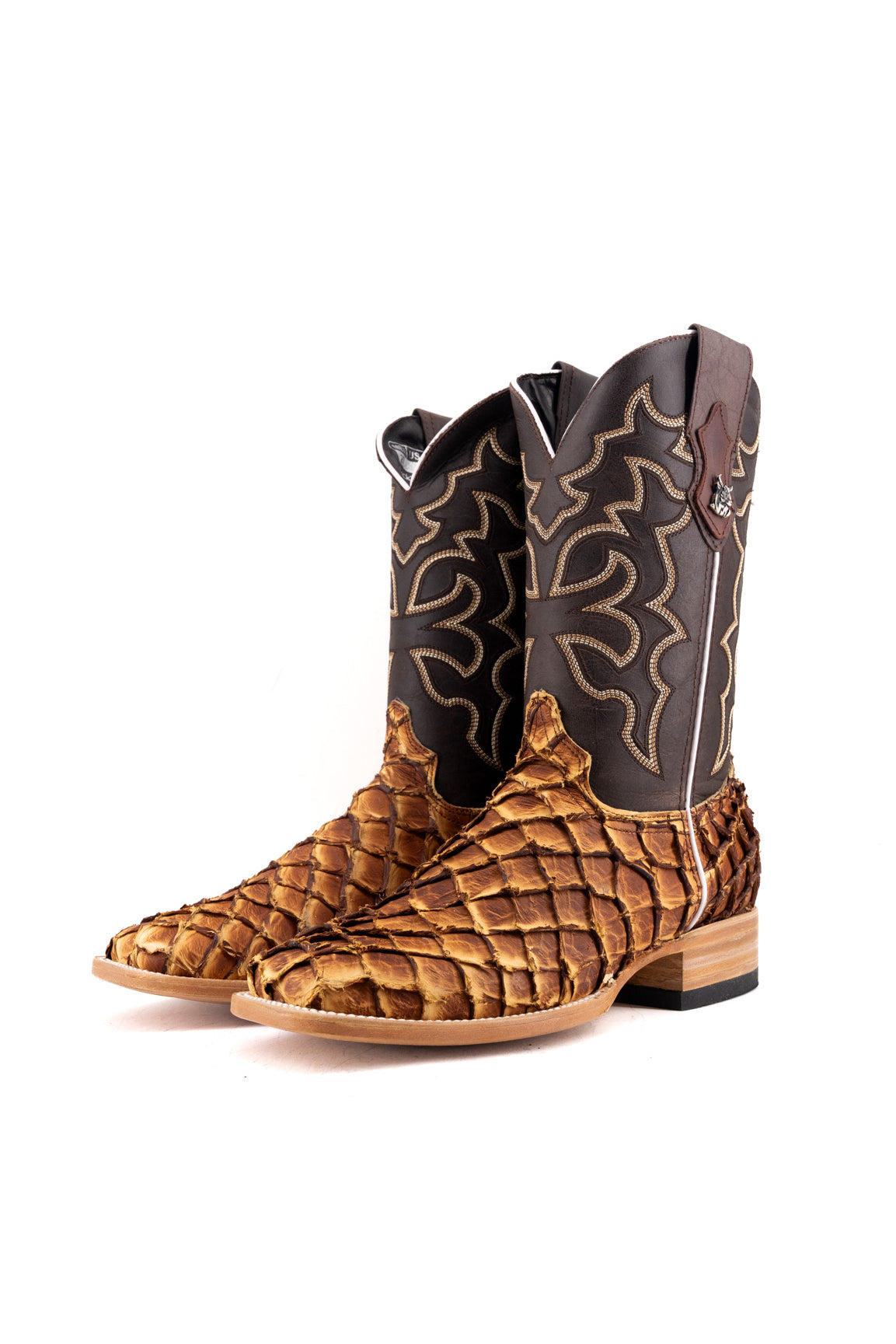 Lucas Exotic Pirarucu Square Toe Cowboy Boot