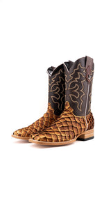 Lucas Exotic Pirarucu Square Toe Cowboy Boot