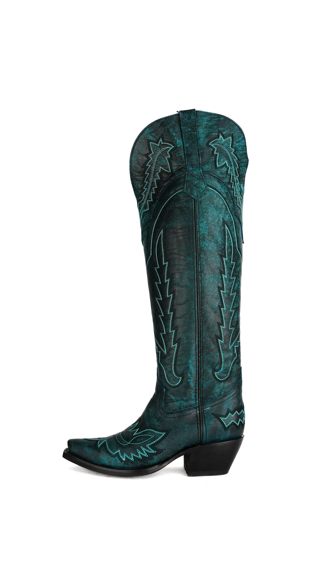Maggie Knee High Wide Calf Snip Toe Cowgirl Boot