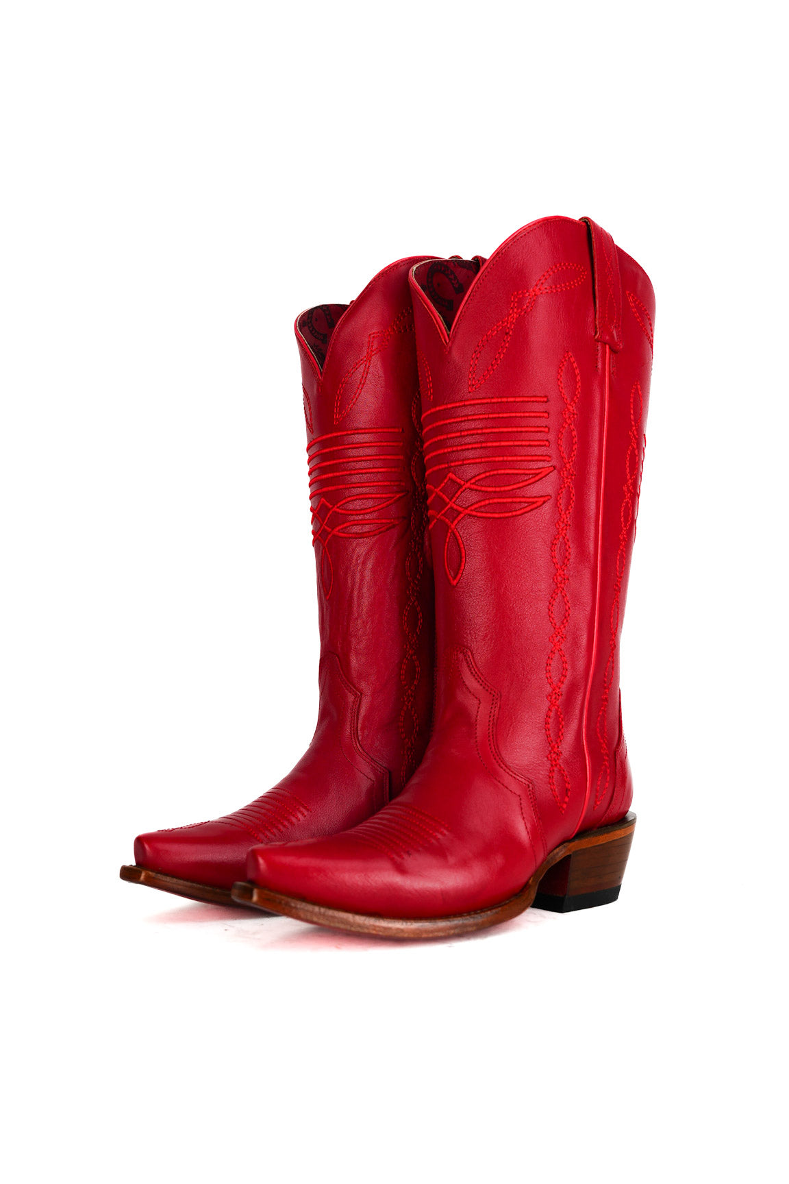 Dalia Midi Red Bottom Wide Calf Snip Toe Cowgirl Boot