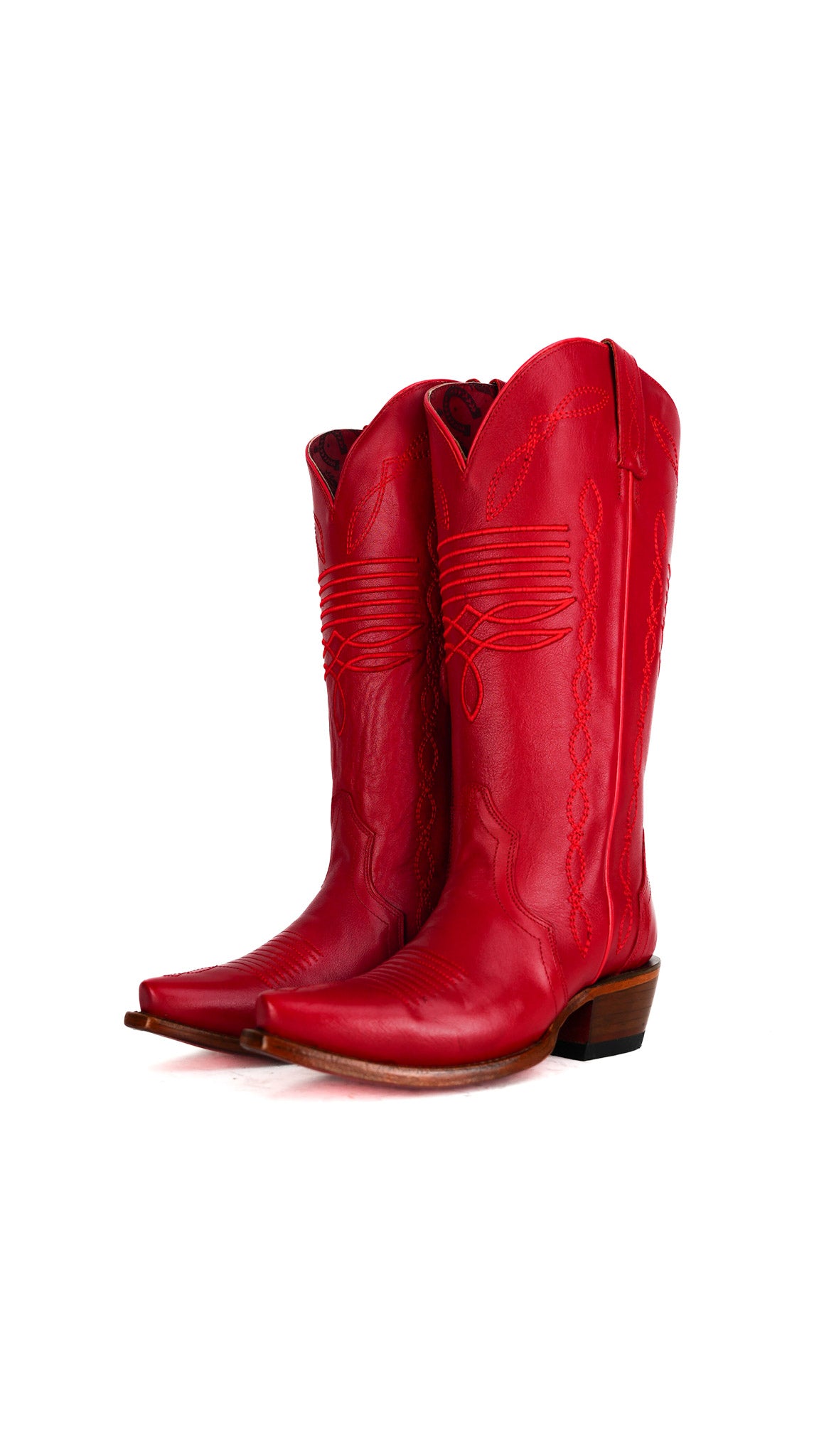 Dalia Midi Red Bottom Wide Calf Snip Toe Cowgirl Boot