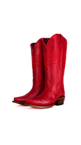 Dalia Midi Red Bottom Wide Calf Snip Toe Cowgirl Boot