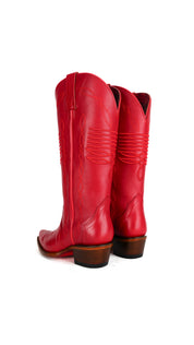 Dalia Midi Red Bottom Wide Calf Snip Toe Cowgirl Boot