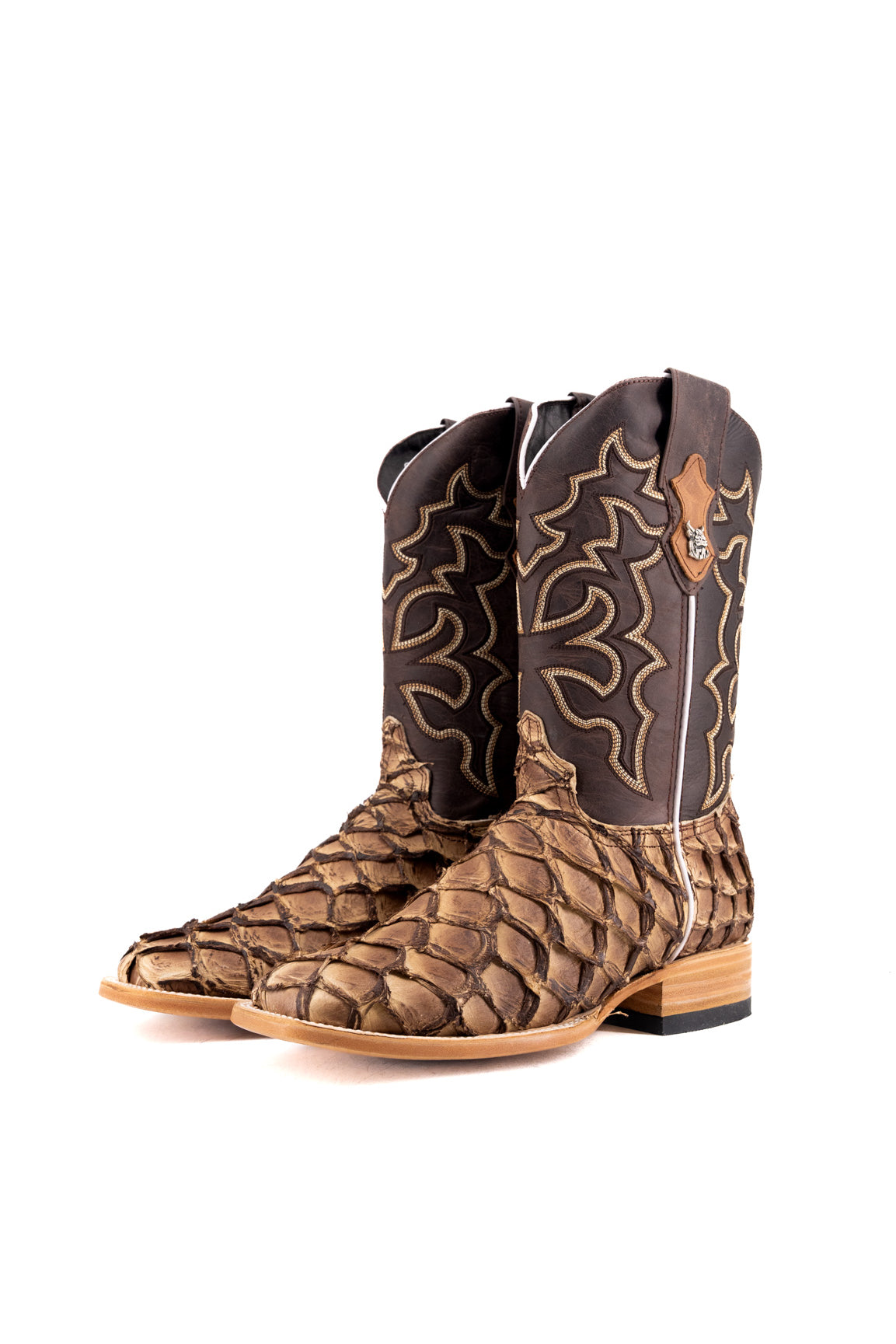 Lucas Exotic Pirarucu Square Toe Cowboy Boot