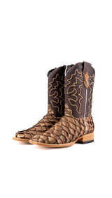 Lucas Exotic Pirarucu Square Toe Cowboy Boot