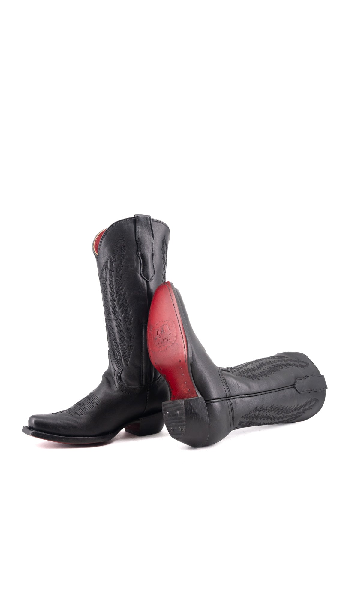 Little Valentina Tall Red Bottom Snip Toe Cowgirl Boot