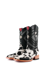 Prescott Cowhide Square Toe Cowboy Boot Size 6 Box RMF2