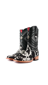 Prescott Cowhide Square Toe Cowboy Boot Size 7 Box RMF6