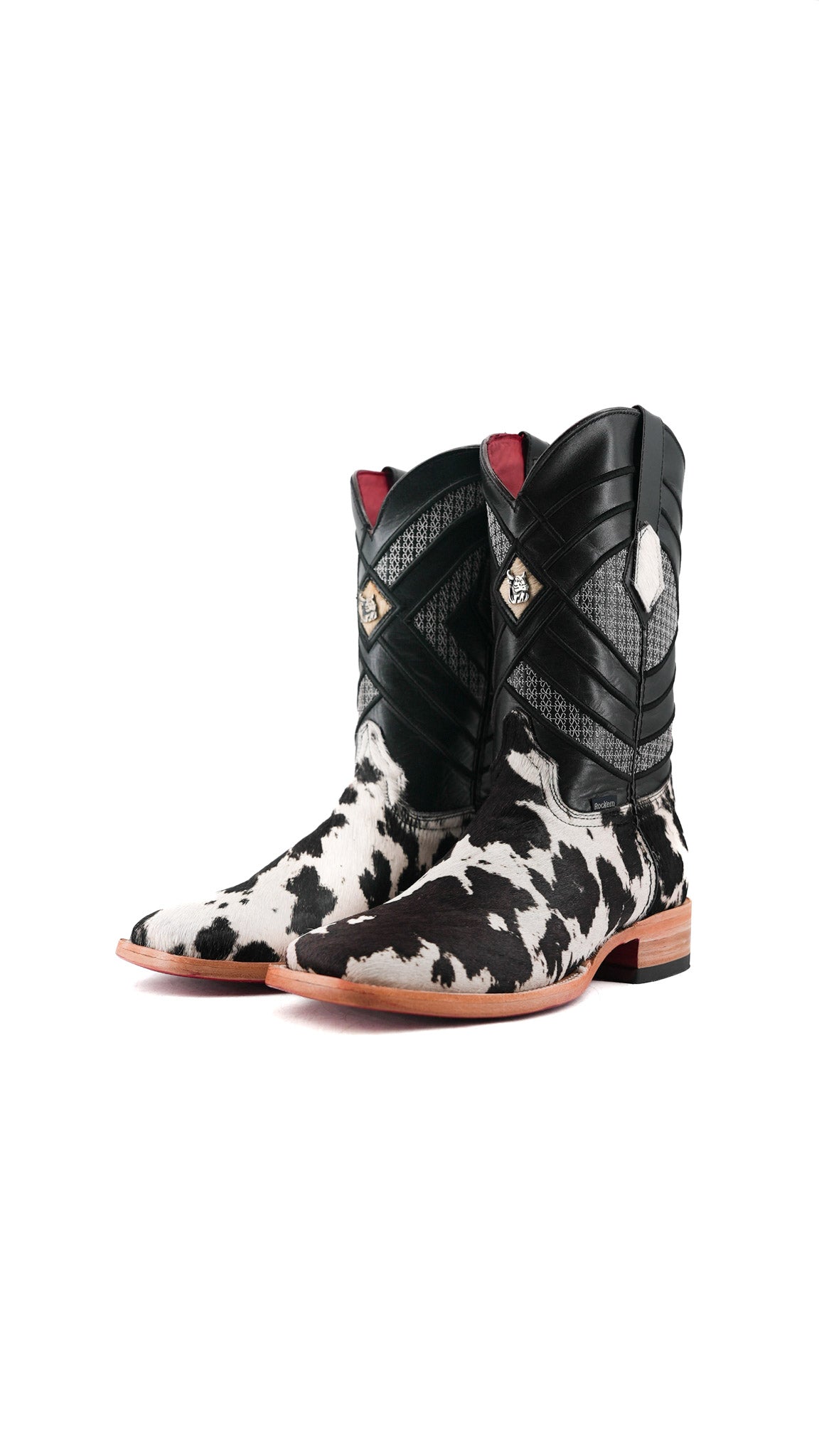 Prescott Cowhide Square Toe Cowboy Boot Size 8 Box RMF9