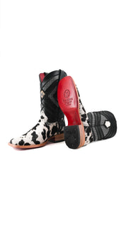 Prescott Cowhide Square Toe Cowboy Boot Size 8 Box RMF9