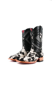 Prescott Cowhide Square Toe Cowboy Boot Size 8.5 Box RMF11