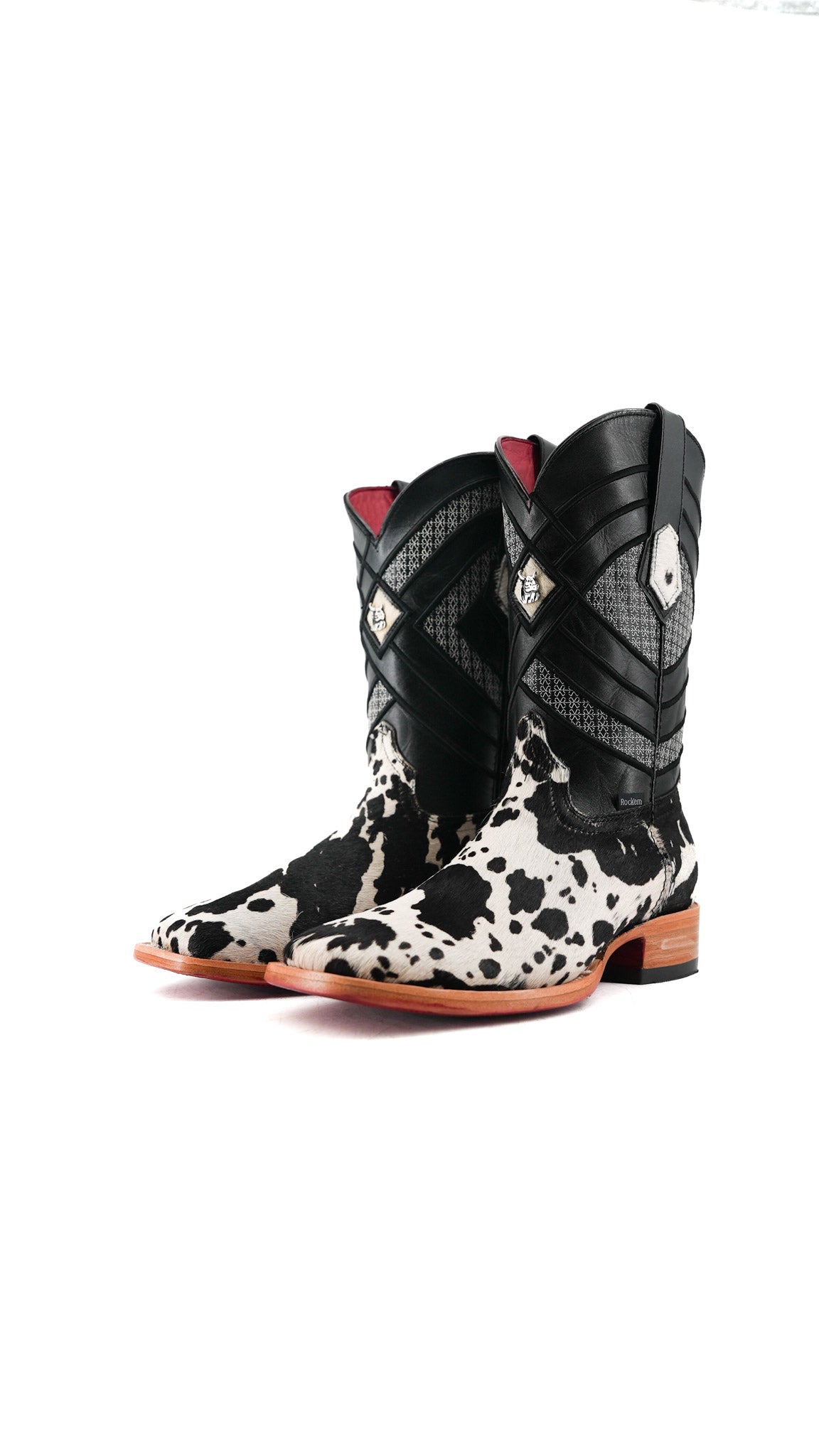 Prescott Cowhide Square Toe Cowboy Boot Size 8.5 Box RMF12