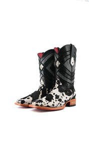 Prescott Cowhide Square Toe Cowboy Boot Size 8.5 Box RMF12